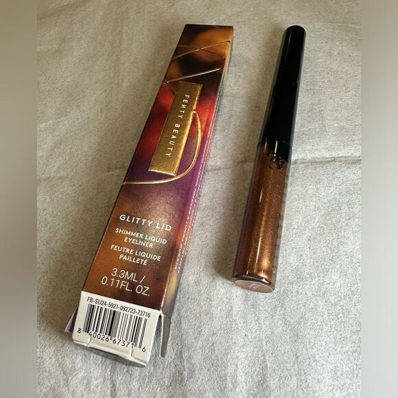 Fenty Beauty by Rihanna Glitty Lid Shimmer Liquid Eyeliner Color: Boozy Bronze - - Picture 6 of 6